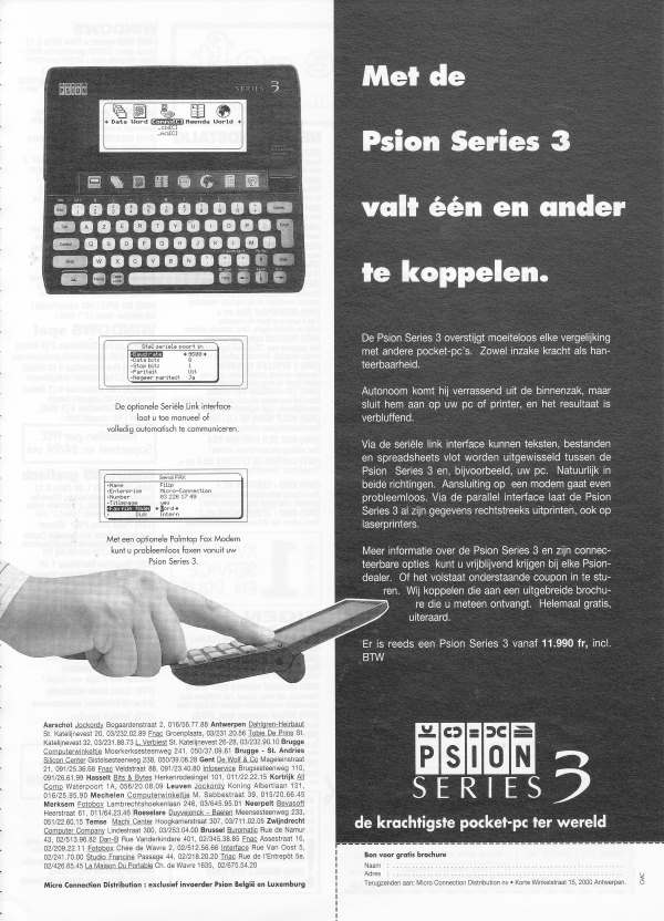 Psion 3 series vintage ad